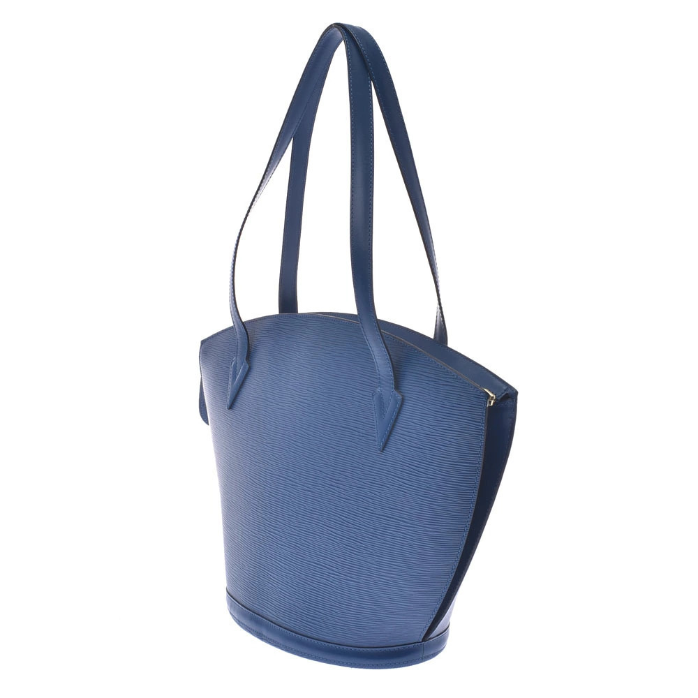 Louis Vuitton Tote Leather Shopping Jacques Saint Blue Epi Bag